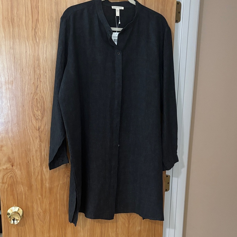 Eileen Fisher Charcoal Grey Tunic Top
